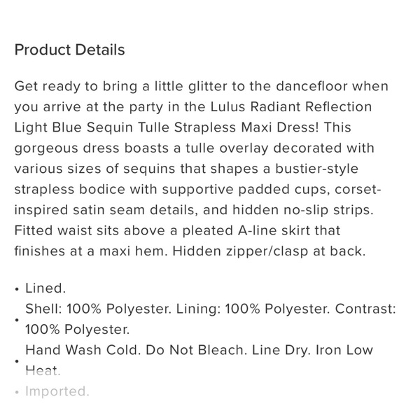 Lulus NWT Radiant reflection light blue sequin tulle maxi dress - Picture 7 of 7